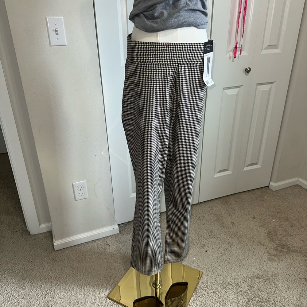 Rafaella Black & White Houndstooth Straight-Leg Pants